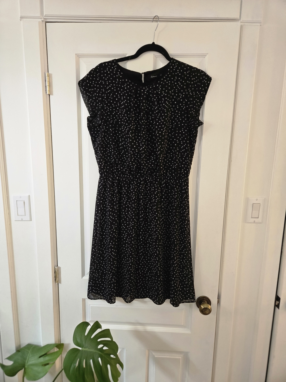 Reitmans Black Dress with White Dot Print